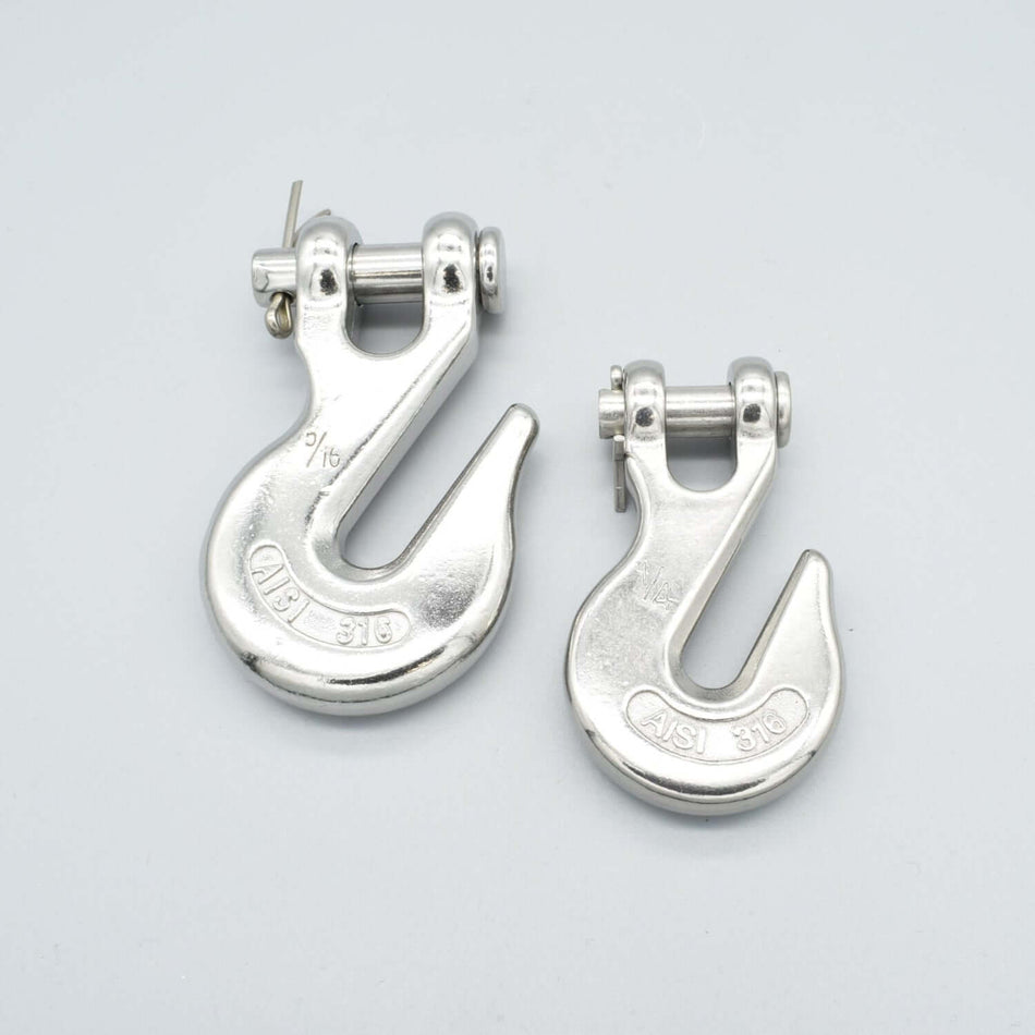 Bild på kjedjekrokar i rostfritt stål, A4.