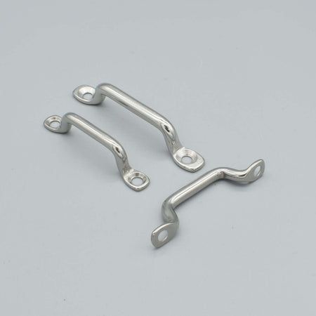 Bild på smid rak bygel i rostfritt stål.