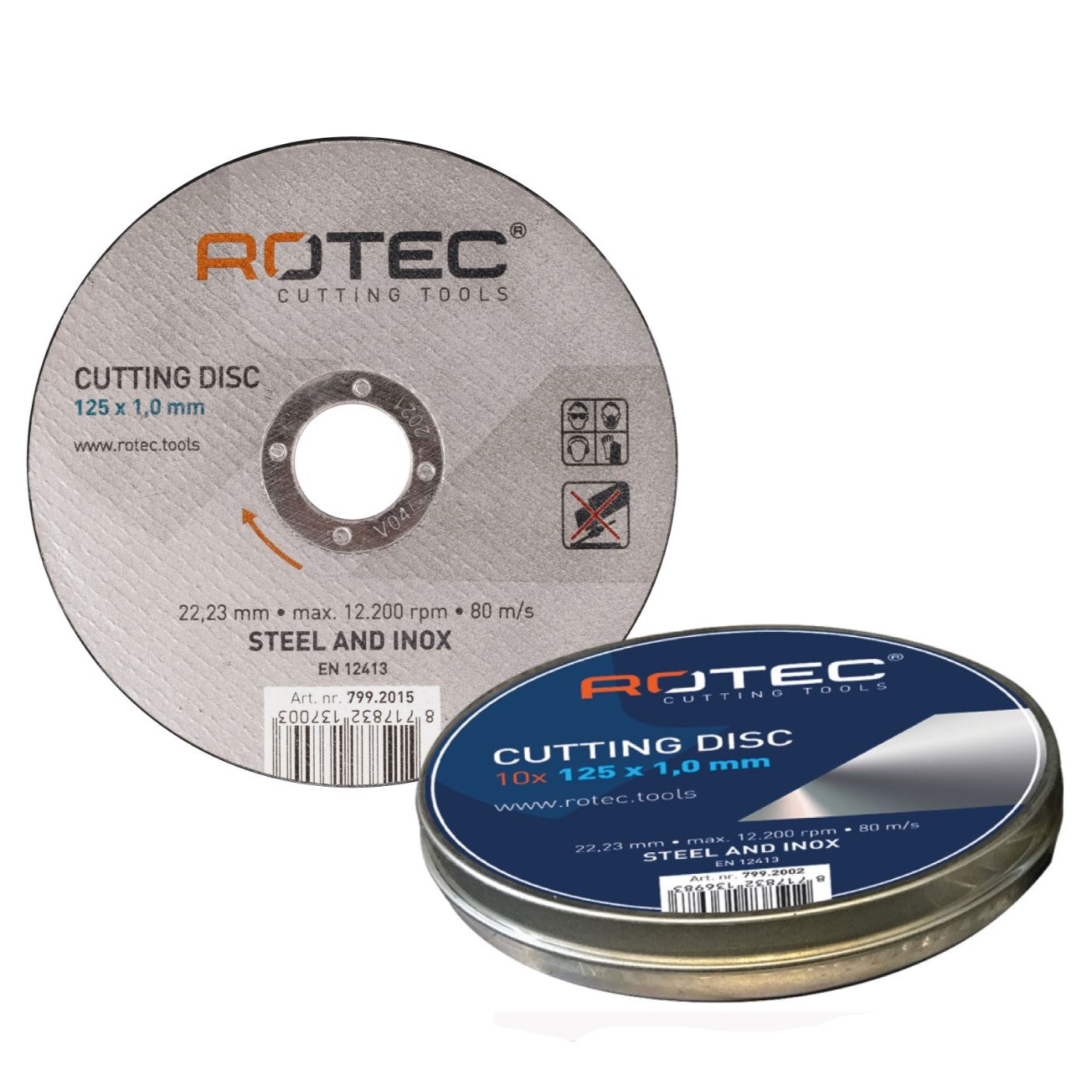 Bild på kapskiva i 10st förpackning för metall från Rotec.