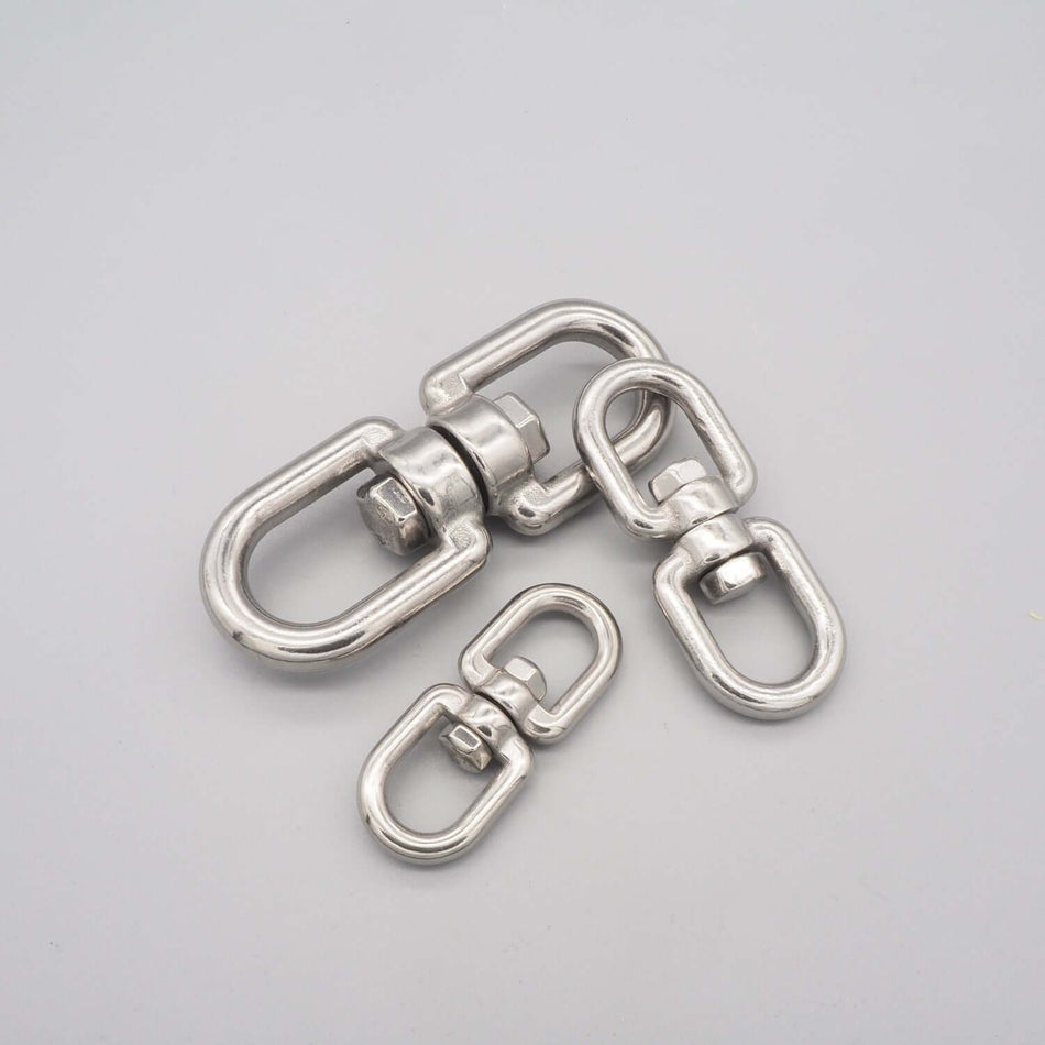 Bild på lekare / svirvel med ögla-ögla i rostfritt stål A4.