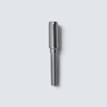 Rostfri.nu A4 stainless steel mini swage stud terminal with right-hand thread for wire rope rigging