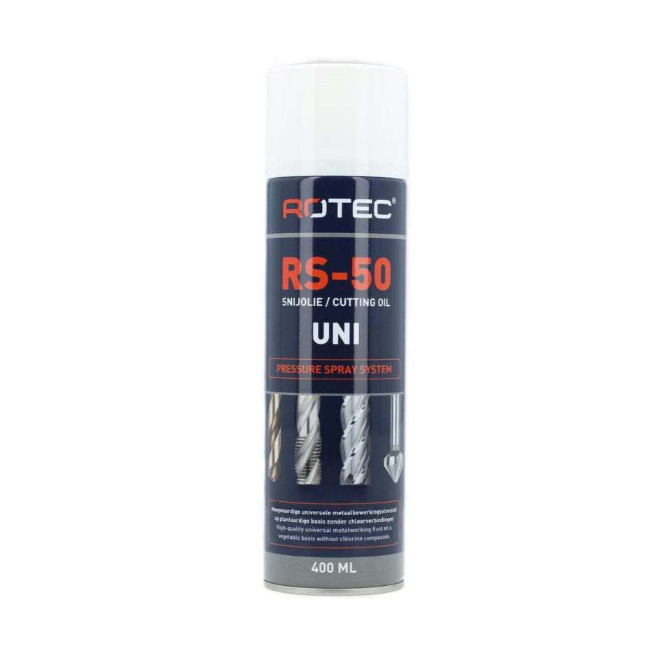 Bild på en skärspray för effektiv smöjning vid borrning i metall från Rotec.